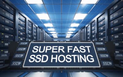 Server room showcasing Super Fast SSD Hosting, highlighting the speed and reliability of web hosting services.